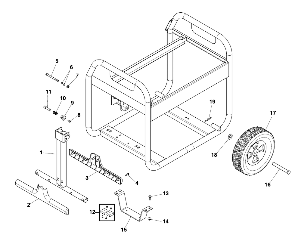 Wheel Kit (80005137) Diagram and Parts List for 030728-01  Briggs and Stratton Generator